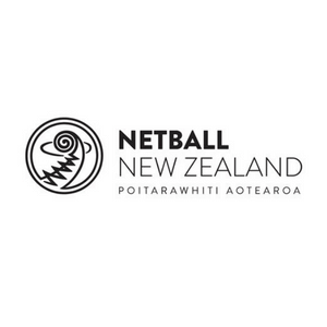 black text saying netball new zealand poitarawhiti aotearoa with a black circle logo