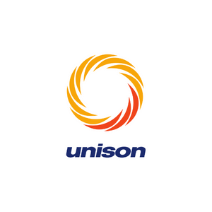 Red and yellow circle with the text "Unison" underneath